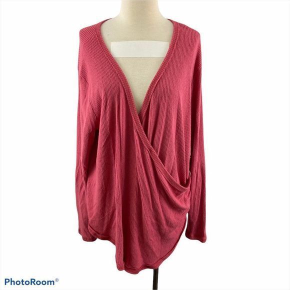 NWT CASLON Pink‎ V Neck Cross Over Long Sleeve Shir - Picture 8 of 8